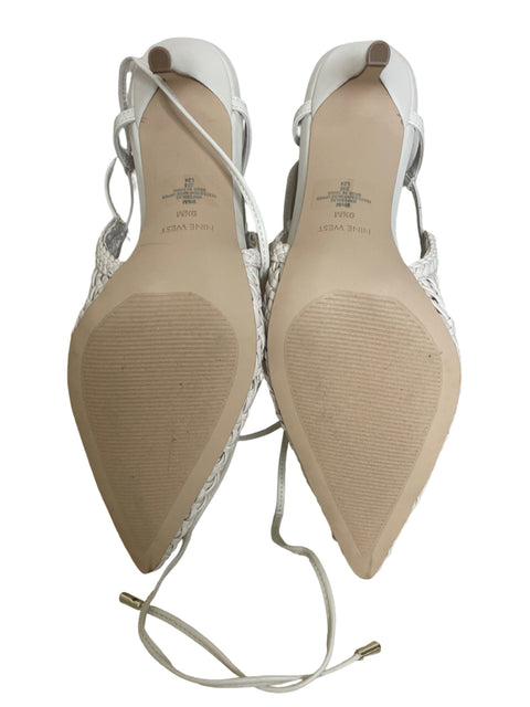 Zapato Nine West Tejido Tacón alto Punta cerrada Romanas Blanco - Talla 9.5
