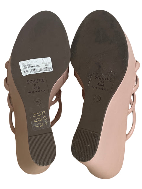 Zapato Schutz Plataforma Tacón alto Tiras Rosado - Talla 6.5