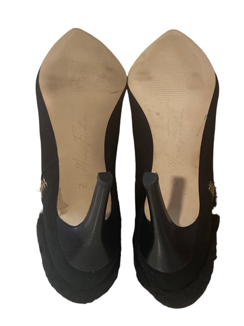 Zapato Marc Fisher Tacón medio Acolchado Zipper Negro - Talla 7