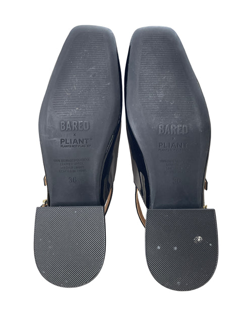 Sandalia Bared X Pliant Charol Negro - Talla 36