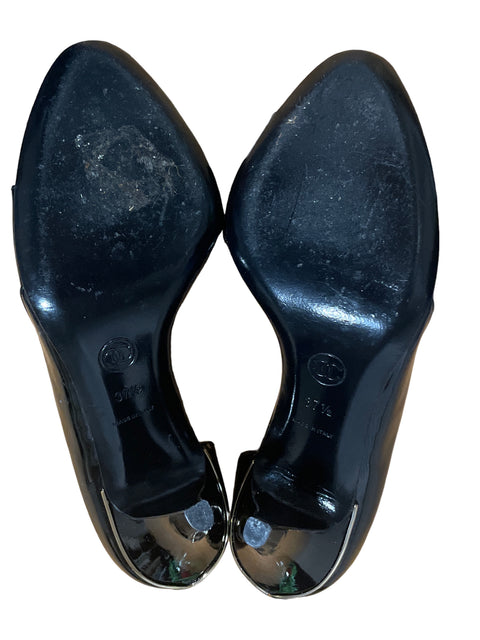 Calzado Chanel Peep-toe Tacón alto Negro - Talla 37 1/2