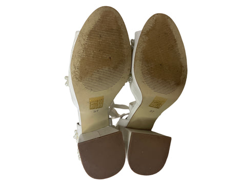Sandalia Forever Soles Apliques Tacón medio Romana Blanco - Talla 37
