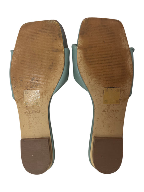 Sandalia Aldo Baja Cruzada Destalonado Verde - Talla 6.5