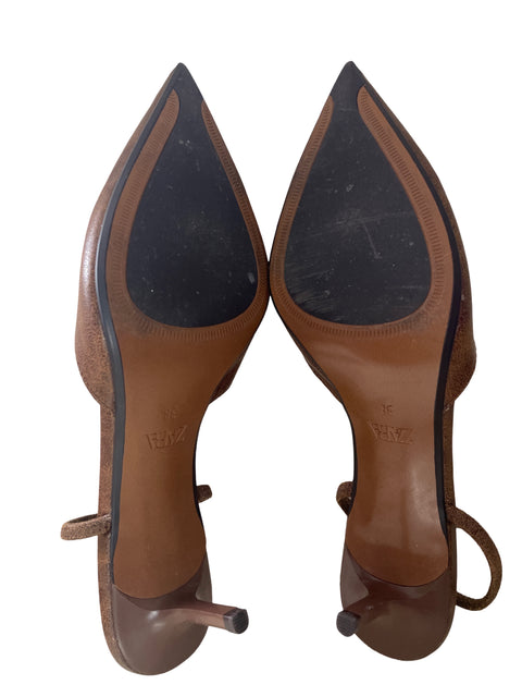 Zapato Zara Punta cerrada Destalonado Marrón - Talla 37