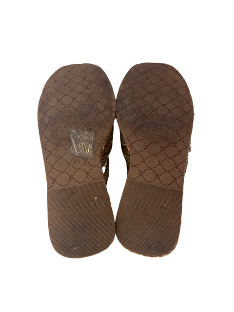 Zapato Arezzo Brillo Plataforma Dorado - Talla 36