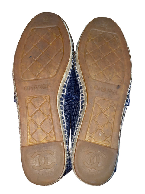 Calzado Chanel Espadrille Azul - Talla 37