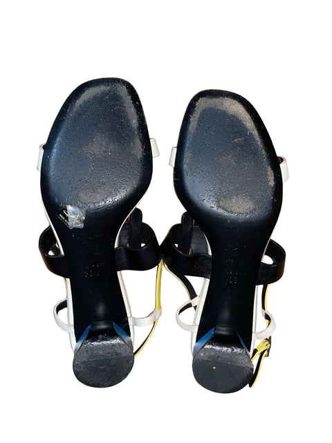 Sandalia Roger Vivier Color Block Tacón alto Rosado - Talla 36
