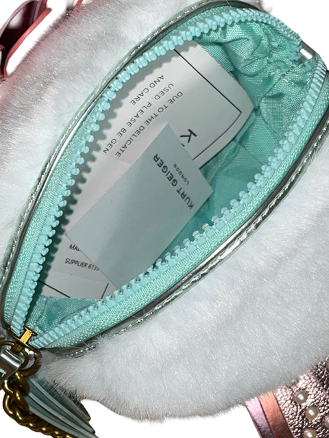 Cartera Kurt Geiger Pom Pom Eagle Crossbody Bag Azul - Talla U