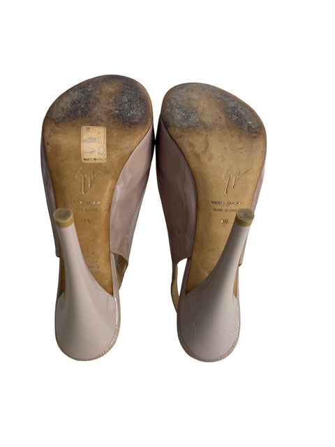 Zapato Giuseppe Zanotti Punta abierta Destalonado Beige - Talla 36