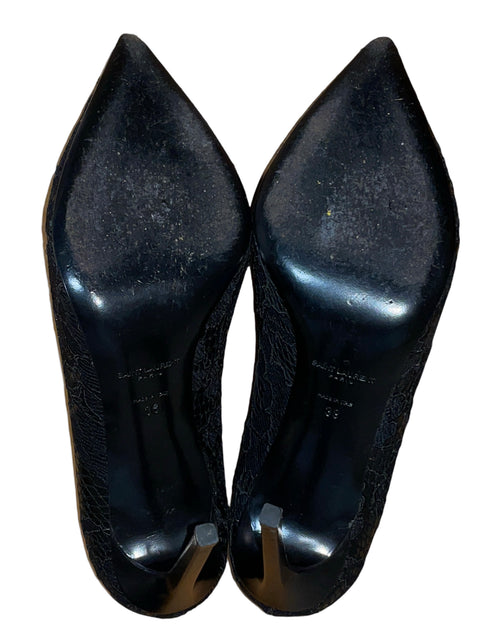 Stiletto Saint Laurent Encaje Negro - Talla 39