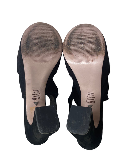 Tacón Schutz Gamusa Destalonado Negro - Talla 38