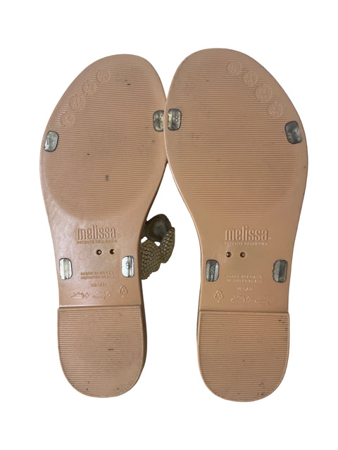 Sandalia Melissa Tiras Corazon Dorado - Talla 38