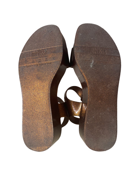Zapato Melissa Tiras Plataforma Marrón - Talla 38