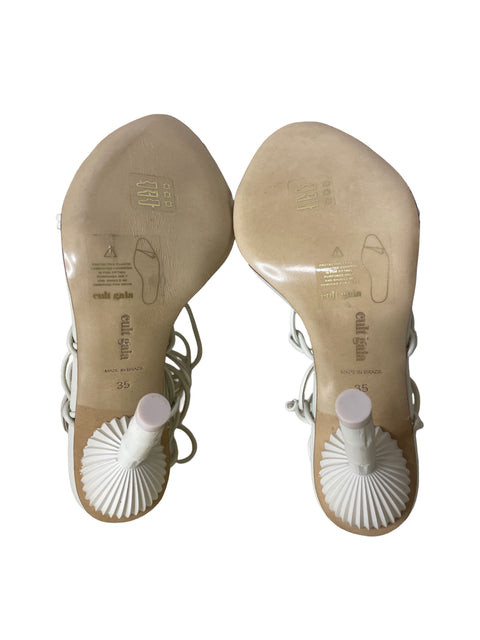 Zapato Cult Gaia Tacón bambú Romanas Blanco - Talla 35