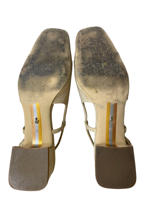 Zapato Sam Edelman Punta cerrada Tacón cuadrado Dorado - Talla 7.5