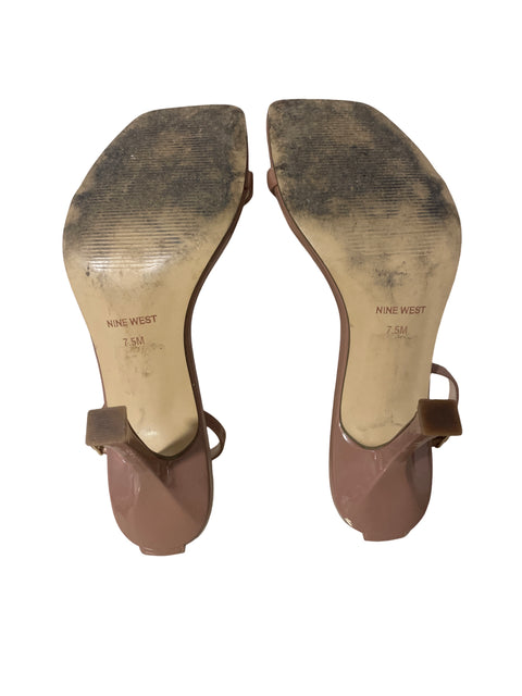 Zapato Nine West Tacon Tiras Beige - Talla 7.5