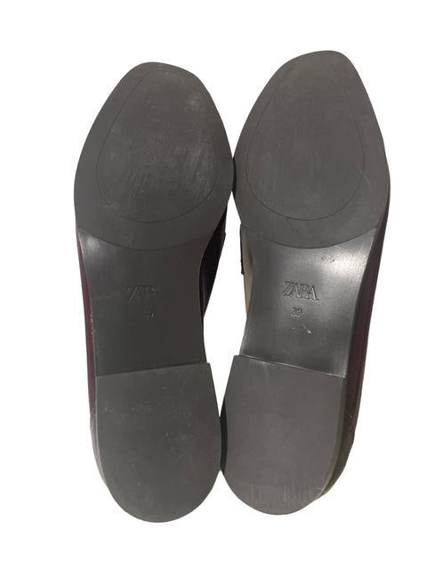 Zapato Zara Cerrado Cuero Marrón - Talla 39