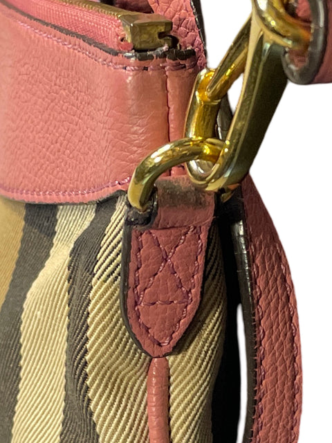 Cartera Burberry House Check Derby Peyton Crossbody Estampado Rosado - Talla U