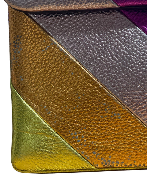 Cartera Kurt Geiger The Kensington Multicolor Metalizado Rosado - Talla U
