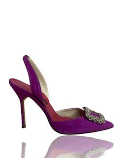 * Estiletos Carolina Herrera Crystal Embellished Fuscia - Talla 37