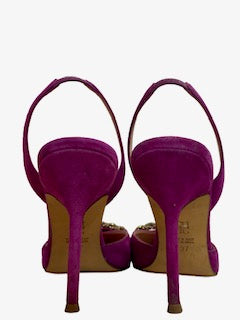 * Estiletos Carolina Herrera Crystal Embellished Fuscia - Talla 37