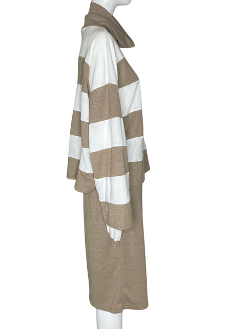 Conjunto Tesoro Tps Rayas Cuello tortuga Marrón - Talla M