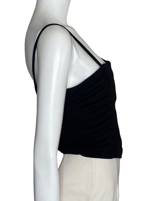 Top Zara Fruncido Tirantes Negro - Talla M