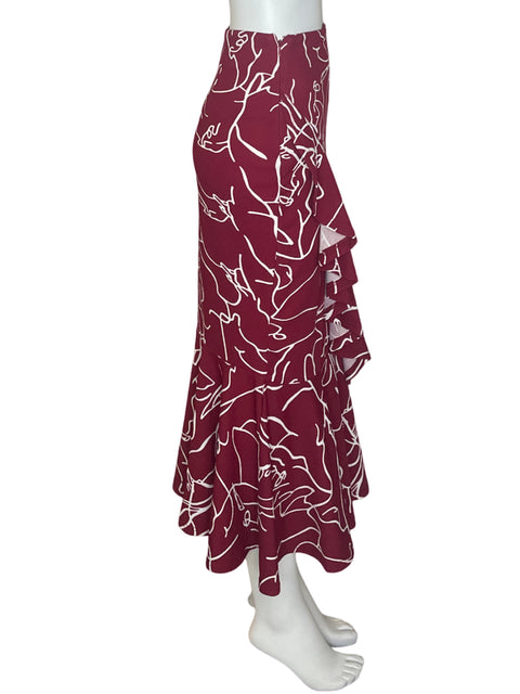 Falda Tesoro Tps Midi Estampado Rojo - Talla M
