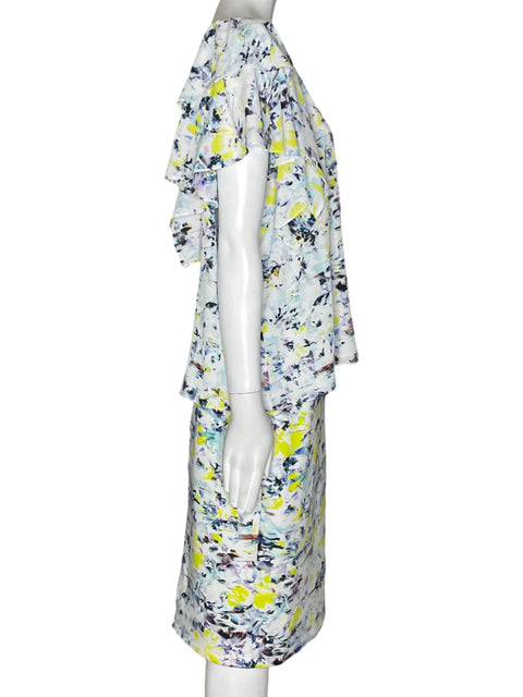 Conjunto Thalia Estampado Ruchas Amarillo - Talla XL
