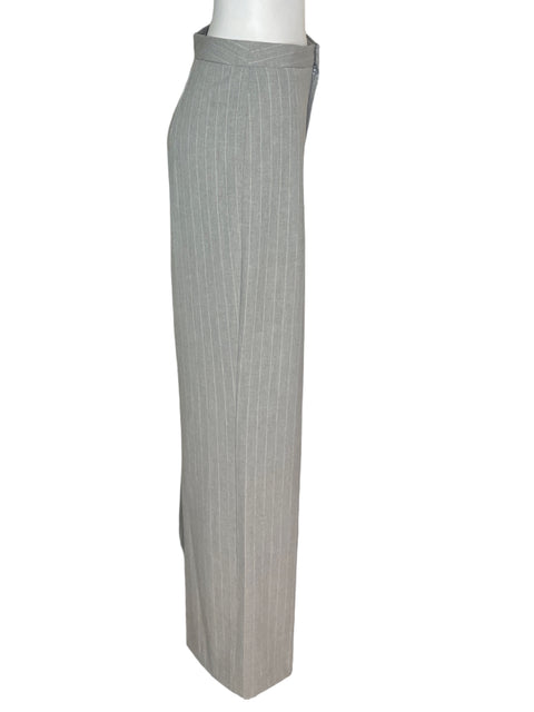 Pantalón Stradivarius Recto Rayas Gris - Talla 38