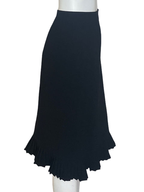 Falda Le Suit Midi Plisado Negro - Talla 14