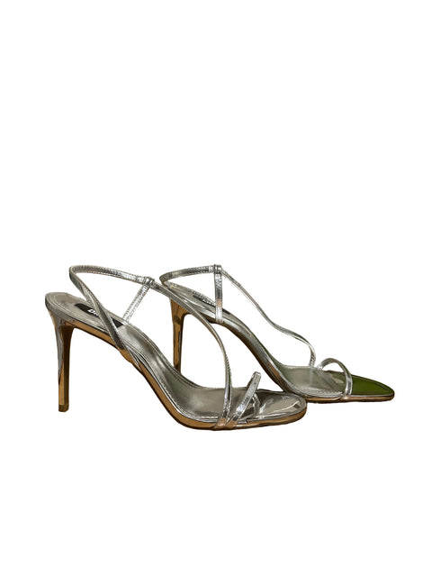 Sandalia Dkny Tacón alto Plateado - Talla 41
