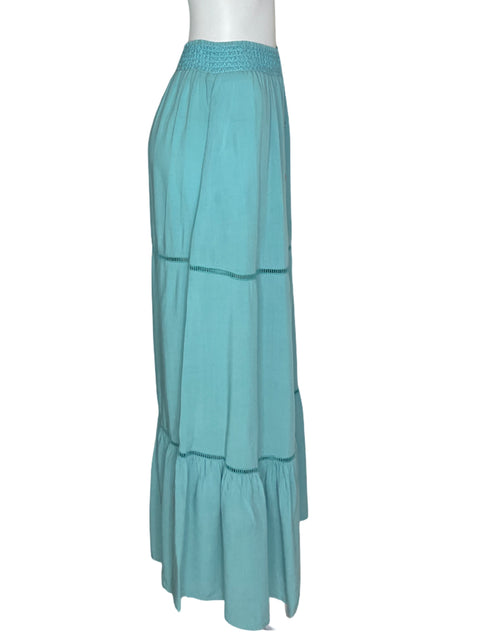 Falda Shore Botones Liso Azul - Talla M