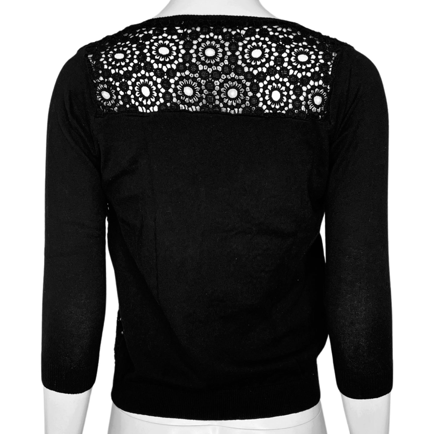 Cardigan Zara Crochet Negro - Talla S