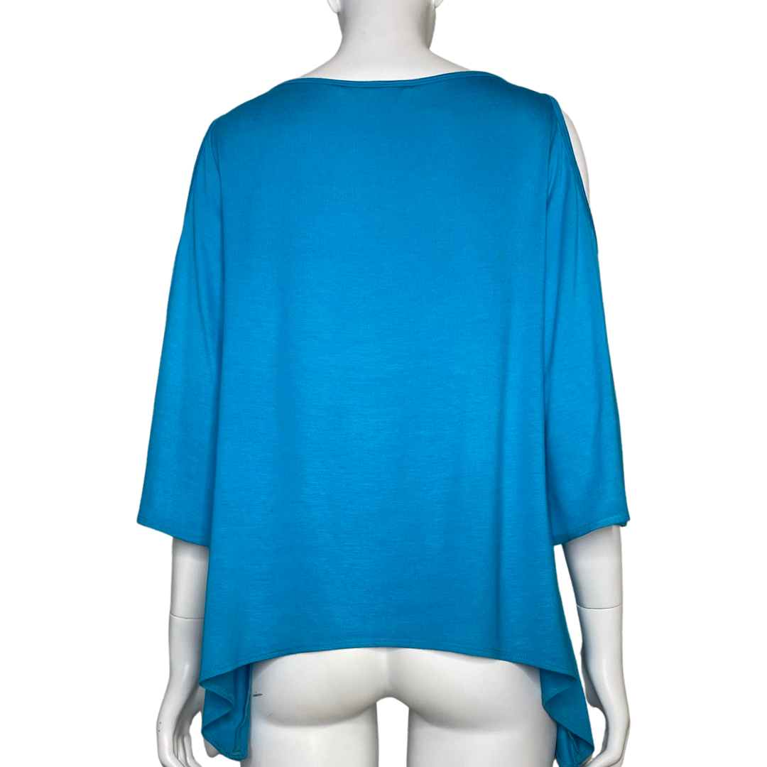 Blusa Trina Turk Aberturas Turquesa - Talla M