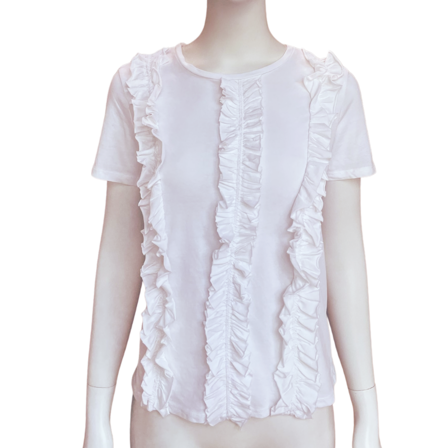 Blusa Zara Franjas Pliegues Blanco Talla 26 The Preloved Shop